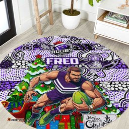 Freo Football Merry Christmas Round Carpet Indigenous Australian Art