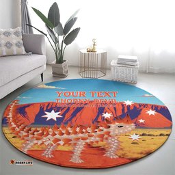Personalised Australia Thorny Devil Round Carpet Nature's Armored Knights Aussie Uluru