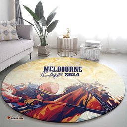 Melbourne Horse Racing Round Carpet Yellow Rose Champion