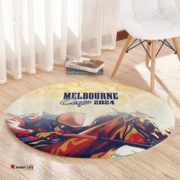 Melbourne Horse Racing Round Carpet Yellow Rose Champion