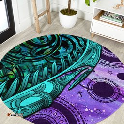 New Zealand Paua Shell With Australia Opal Unique Combine Round Carpet