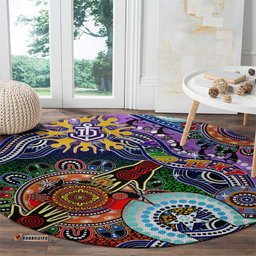 Custom NAIDOC Week 2024 Fremantle Dockers Freo Round Carpet Australia Aboriginal Dot Painting DT02