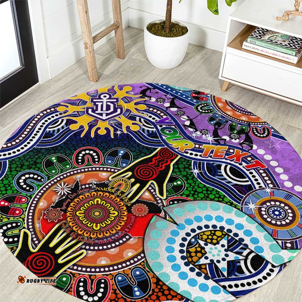 Custom NAIDOC Week 2024 Fremantle Dockers Freo Round Carpet Australia Aboriginal Dot Painting DT02
