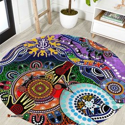 Custom NAIDOC Week 2024 Fremantle Dockers Freo Round Carpet Australia Aboriginal Dot Painting DT02
