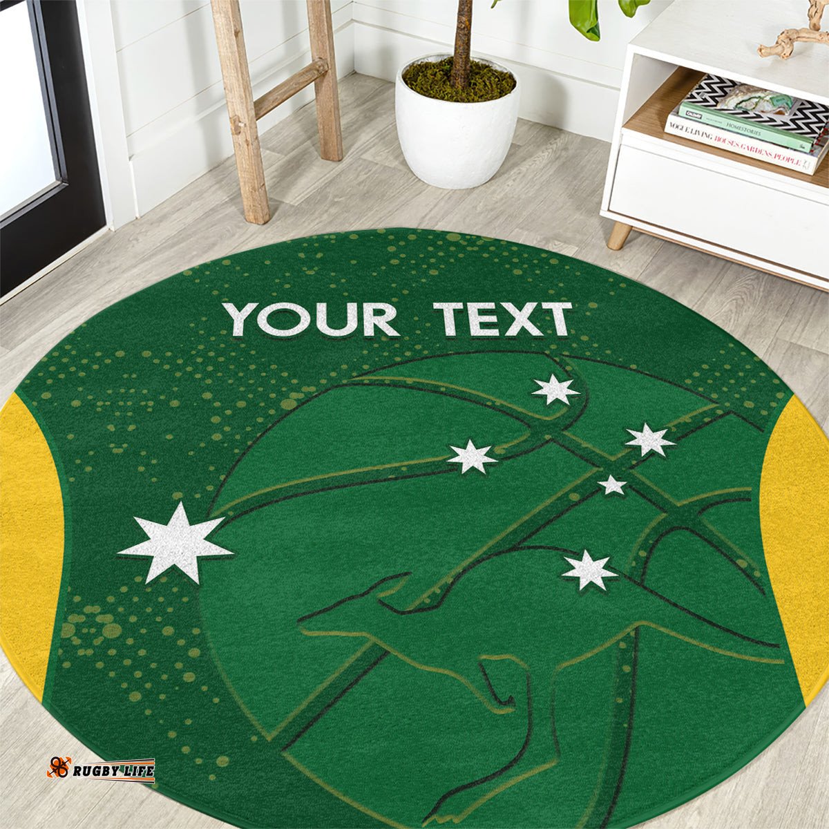 Custom Australia Basketball Round Carpet Go Champions Aussie Boomers National Color