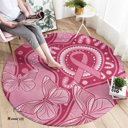 Australia Indigenous Round Carpet Breast Cancer Pink Aboriginal Butterfly