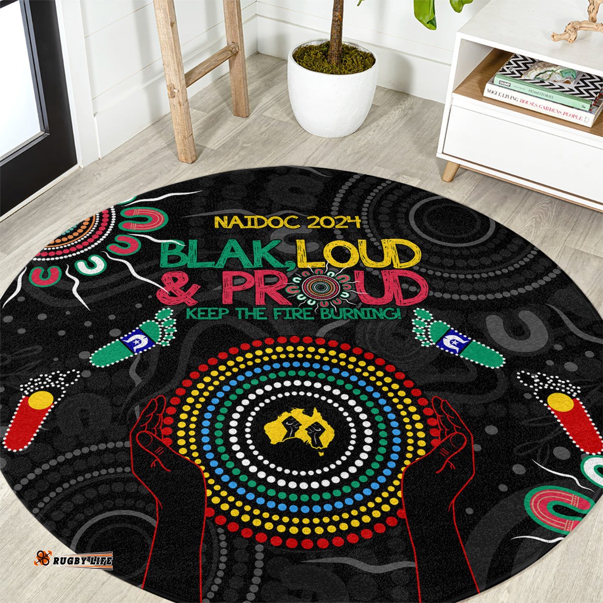 Blak Loud and Proud NAIDOC 2024 Round Carpet Indigenous Aboriginal