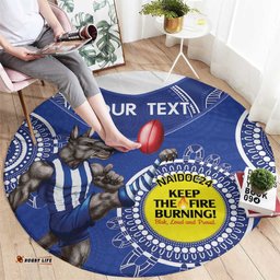 Custom AFL Kangaroos NAIDOC Week Round Carpet Keep The Fire Burning Indigenous Art