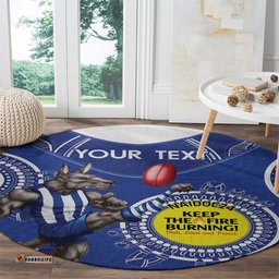 Custom AFL Kangaroos NAIDOC Week Round Carpet Keep The Fire Burning Indigenous Art