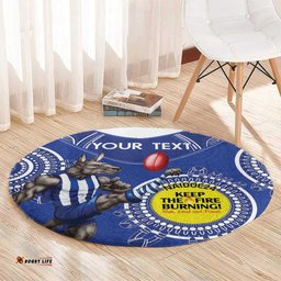 Custom AFL Kangaroos NAIDOC Week Round Carpet Keep The Fire Burning Indigenous Art