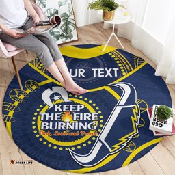 Custom NRL Cowboys NAIDOC Week Round Carpet Keep The Fire Burning Indigenous Art
