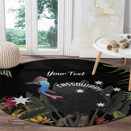 Personalised Australia Cassowary Round Carpet Dinosaur Bird Rainforest Vibes