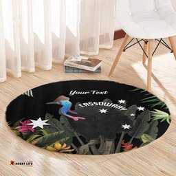 Personalised Australia Cassowary Round Carpet Dinosaur Bird Rainforest Vibes