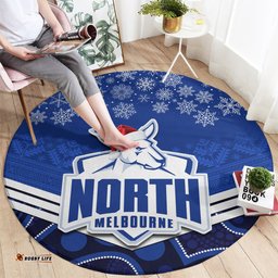 North Melbourne Football Christmas Round Carpet Merry Xmas 2023 Mix Aboriginal Art