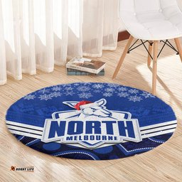 North Melbourne Football Christmas Round Carpet Merry Xmas 2023 Mix Aboriginal Art