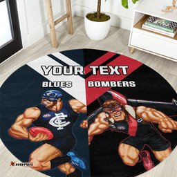Custom Blues And Bombers Football Round Carpet 2024 Together Sporty