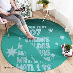 Australia Soccer Matildas Custom Round Carpet Turquoise Basic Gradient