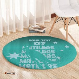 Australia Soccer Matildas Custom Round Carpet Turquoise Basic Gradient