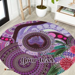Personalised Australia NAIDOC 2024 Round Carpet Keep the Fire Burning Hakea Flowers