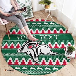 Personalised Rabbitohs Rugby Round Carpet Christmas Simple Vibe 2023