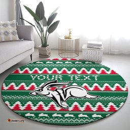 Personalised Rabbitohs Rugby Round Carpet Christmas Simple Vibe 2023