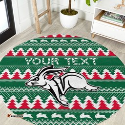 Personalised Rabbitohs Rugby Round Carpet Christmas Simple Vibe 2023