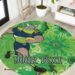 Personalised Raiders NAIDOC Week 2024 Round Carpet Aboriginal Fire Burning Sparks