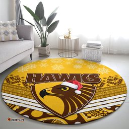 Hawthorn Football Christmas Round Carpet Merry Xmas 2023 Mix Aboriginal Art