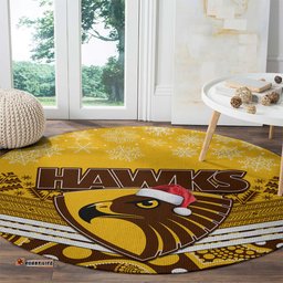 Hawthorn Football Christmas Round Carpet Merry Xmas 2023 Mix Aboriginal Art