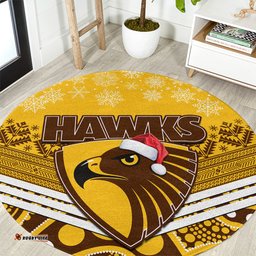 Hawthorn Football Christmas Round Carpet Merry Xmas 2023 Mix Aboriginal Art