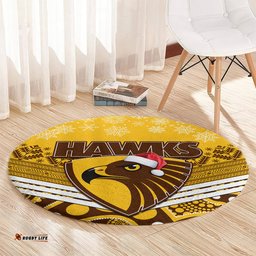 Hawthorn Football Christmas Round Carpet Merry Xmas 2023 Mix Aboriginal Art