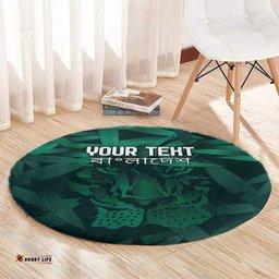Royal Bengal Tiger Bangladesh Cricket Custom Round Carpet The Red and Green Version