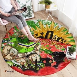 Personalised Mascot Raiders ANZAC Round Carpet Lest We Forget DT02