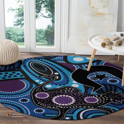 Emu NAIDOC 2024 Round Carpet Aboriginal Art Style