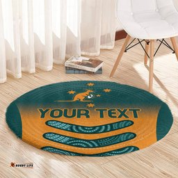 Custom Wallaroos Womens Rugby Round Carpet Aboriginal Dots Art