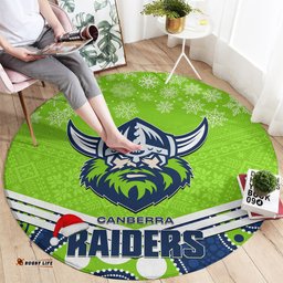 Raiders Rugby Christmas Round Carpet Merry Xmas 2023 Mix Aboriginal Art
