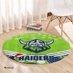 Raiders Rugby Christmas Round Carpet Merry Xmas 2023 Mix Aboriginal Art
