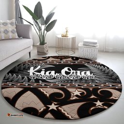 Kia Ora New Zealand Round Carpet Aotearoa Proud Maori With Silver Fern