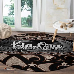 Kia Ora New Zealand Round Carpet Aotearoa Proud Maori With Silver Fern