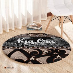 Kia Ora New Zealand Round Carpet Aotearoa Proud Maori With Silver Fern