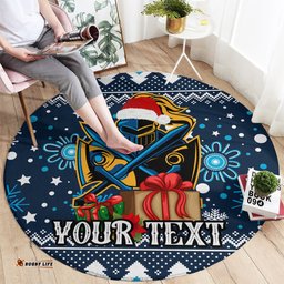 Custom Titans Rugby Round Carpet Chirstmas Vibe 2023