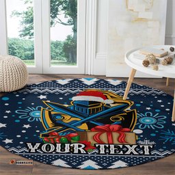 Custom Titans Rugby Round Carpet Chirstmas Vibe 2023