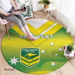 Custom Australia Rugby Round Carpet 2024 Kangaroos Gradient Sporty Style