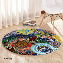Personalised Eels NAIDOC Week 2024 Round Carpet Australia Aboriginal Dot Painting DT02