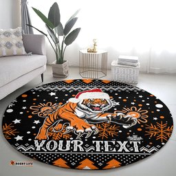 Custom Tigers Rugby Round Carpet Chirstmas Vibe 2023