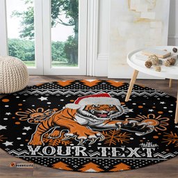 Custom Tigers Rugby Round Carpet Chirstmas Vibe 2023