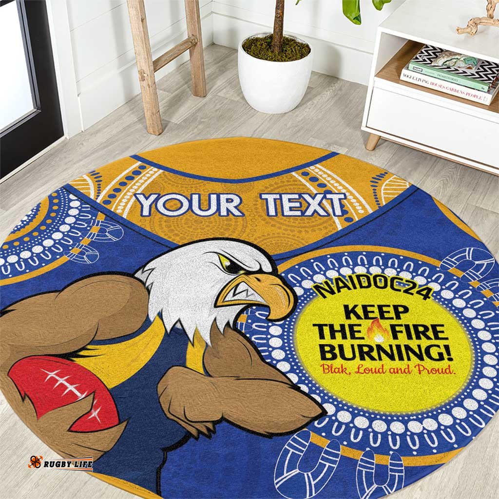 Custom AFL Eagles NAIDOC Week Round Carpet Keep The Fire Burning Indigenous Art