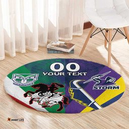 Custom Dragons Cowboys Combine Storm Warriors Round Carpet Sport Style Version 02