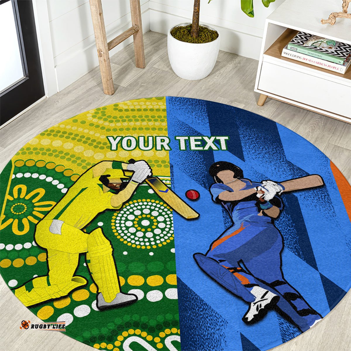 Custom Australia And India Cricket Round Carpet 2023 World Cup Final Together