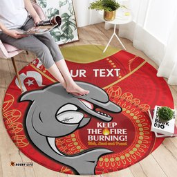 Custom NRL Dolphins NAIDOC Week Round Carpet Keep The Fire Burning Indigenous Art